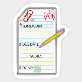 STICKERS: HOMEWORK STICKERS, NOTEBOOKS & JOURNALS BACK TO SCHOOL Sticker